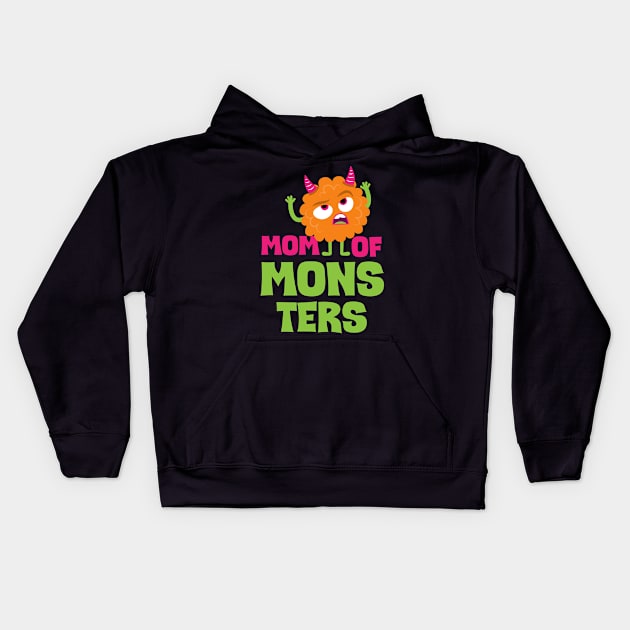 Mom of Monsters shirt Kids Hoodie by JabsCreative